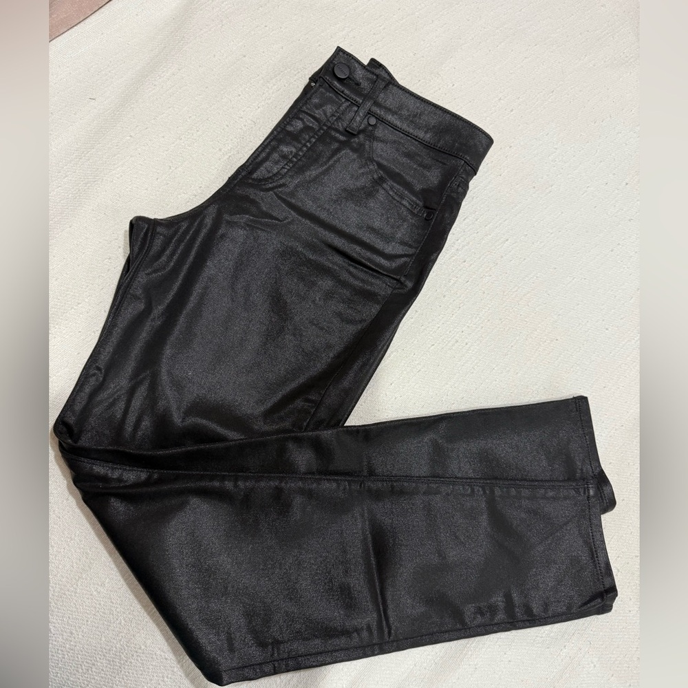 Express - High rise Black coated skinny jeans